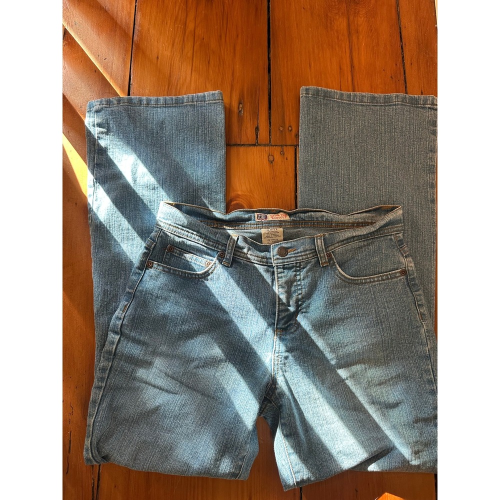 2000s y2k 90s Faded Glory Womens Petite 6 Stretch Bootcut Jeans Light Stone Wash